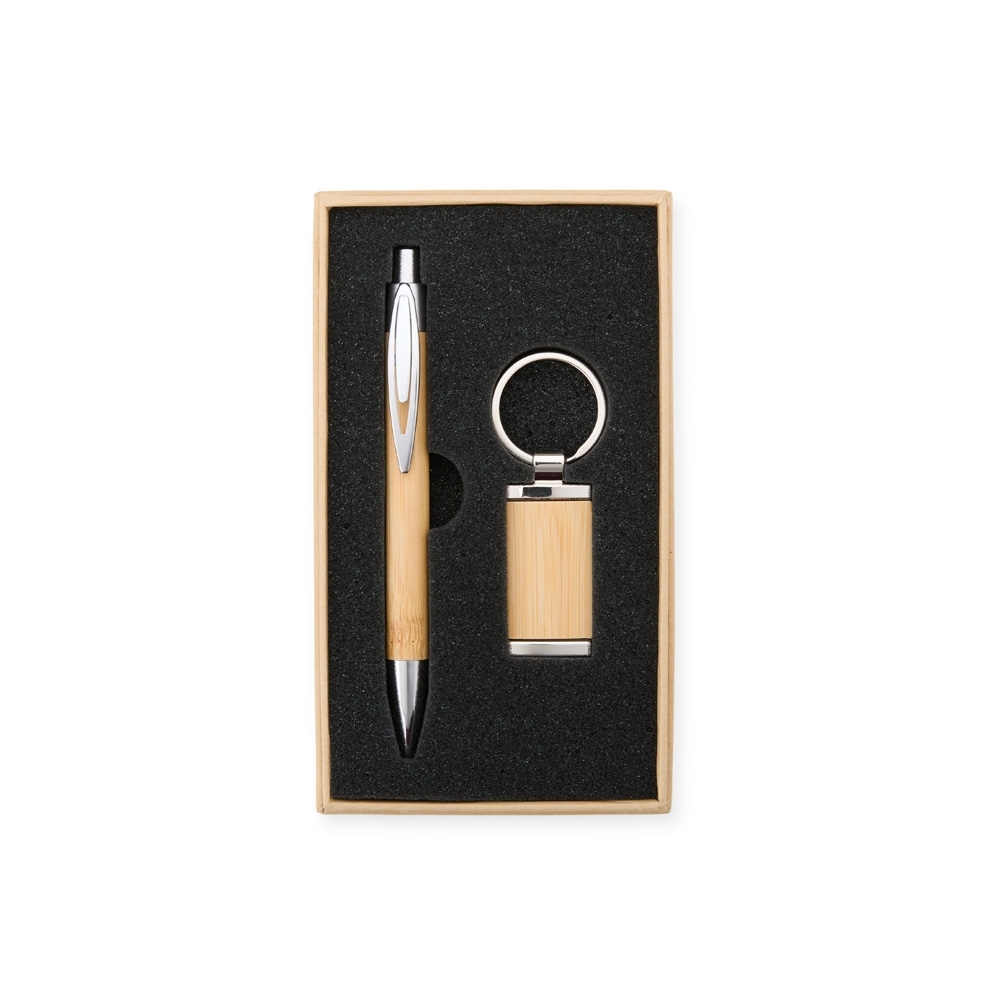 Kit Caneta e Chaveiro Bambu - Imagem 2