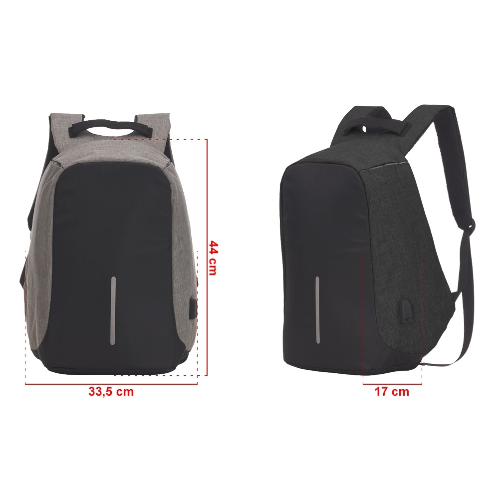Mochila Poliéster Anti-Furto USB - Imagem 6